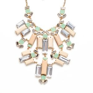 kate spade wood crystal statement necklace